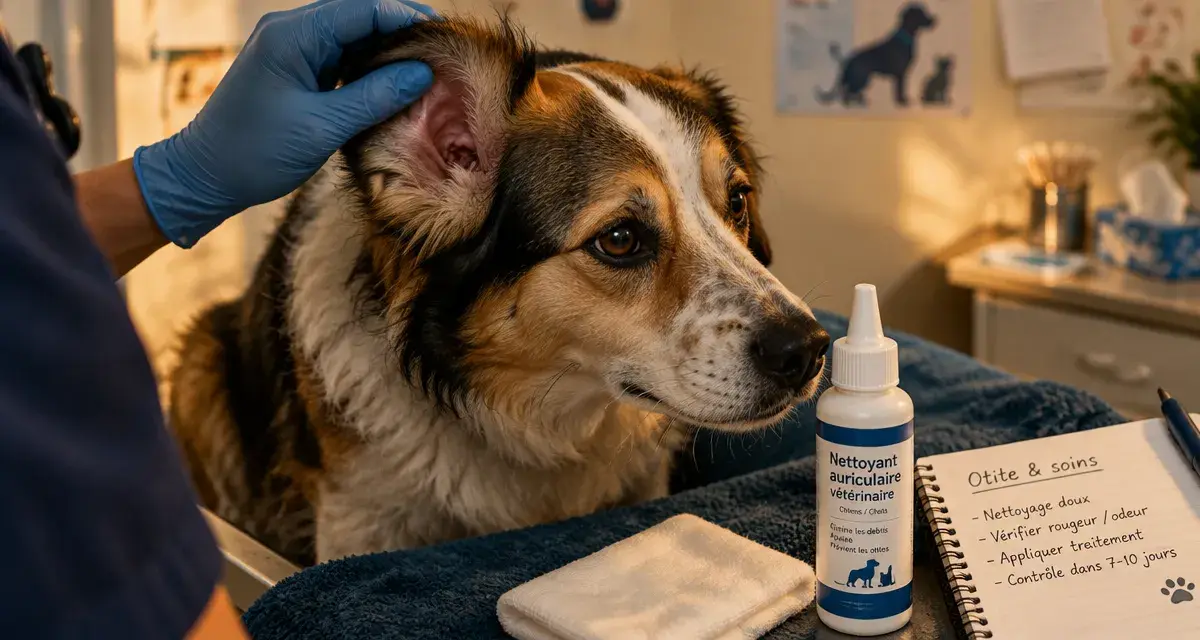 infection oreille chien traitement maison : soins et nettoyant auriculaire