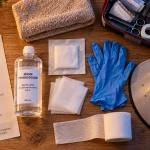 Plaies chien : compresse et matériel de soin pour morsure du chien