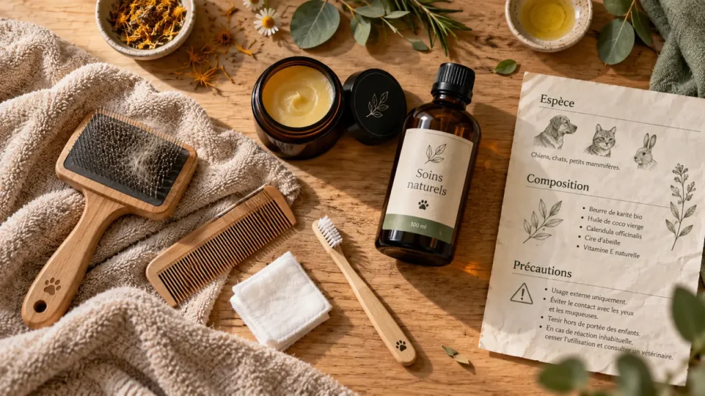 Soins naturels animaux : accessoires d’hygiène et produits doux pour chien et chat